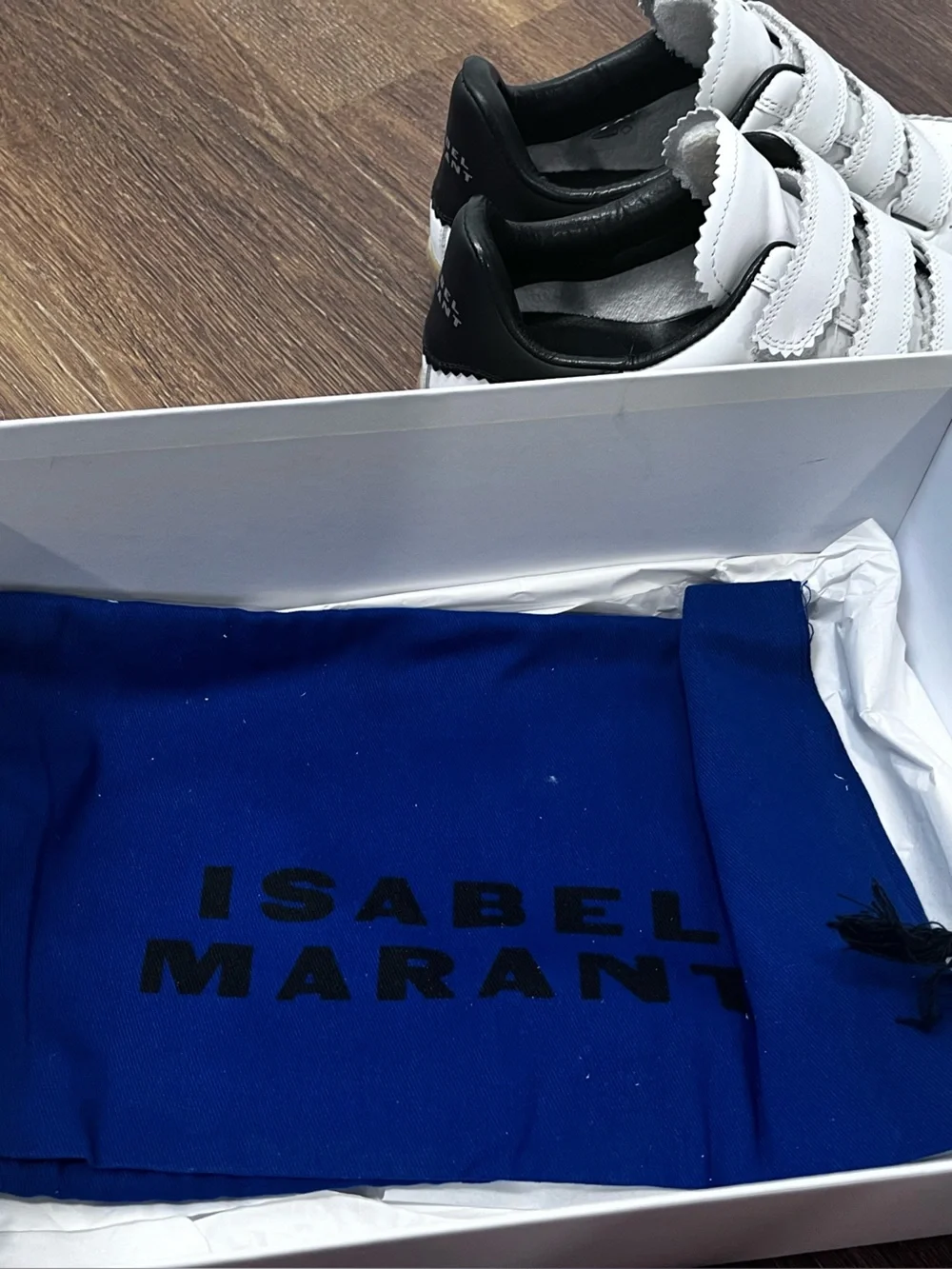 Isabel Marat Beth Velcro Black and White Sneaker Size 39
